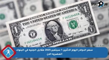 سعر الدولار اليوم الإثنين 1 سبتمبر 2025 مقابل الجنيه في البنوك المصرية الآن